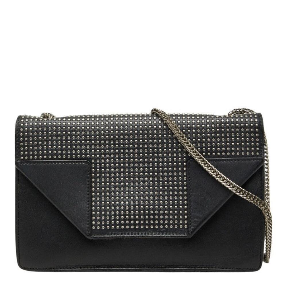 Saint Laurent Leather Betty Studded Chain Shoulder Bag Black